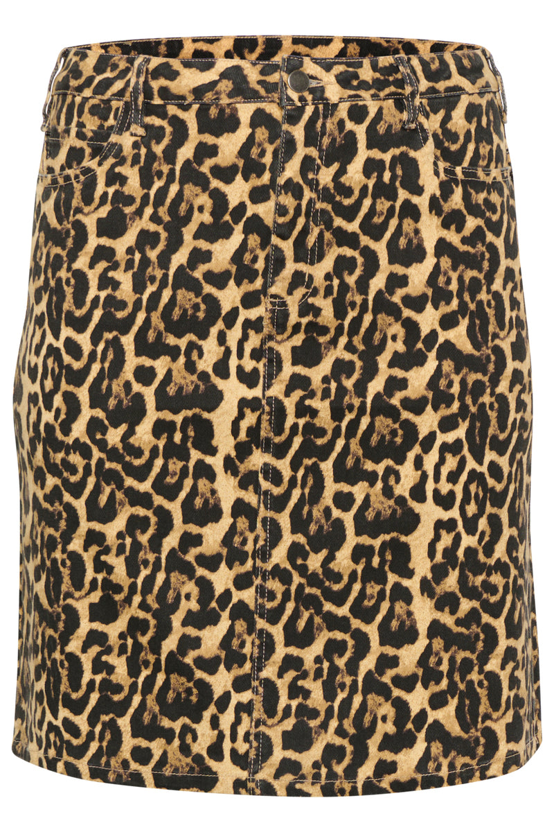 KCleonoma Denim Nederdel Leopard