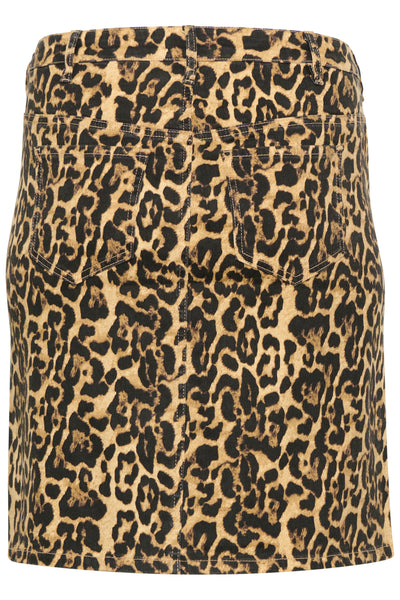 KCleonoma Denim Nederdel Leopard