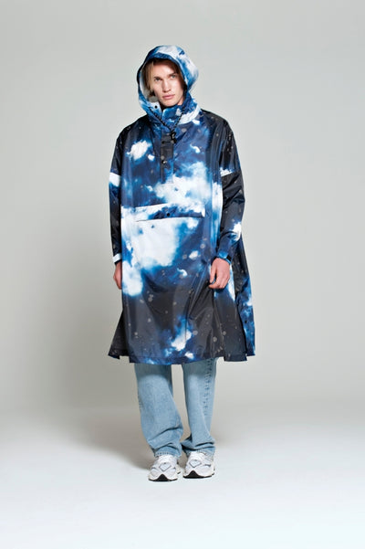 RegnPoncho  Starry Night Blå