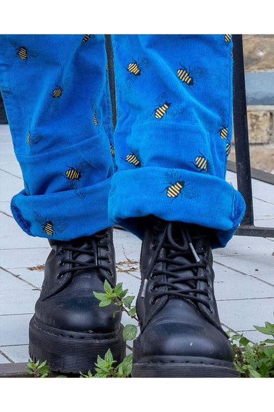 Dungarees Fløjl Bee Blå