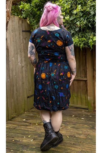 Cosmic Space Tea Dress Mørkeblå