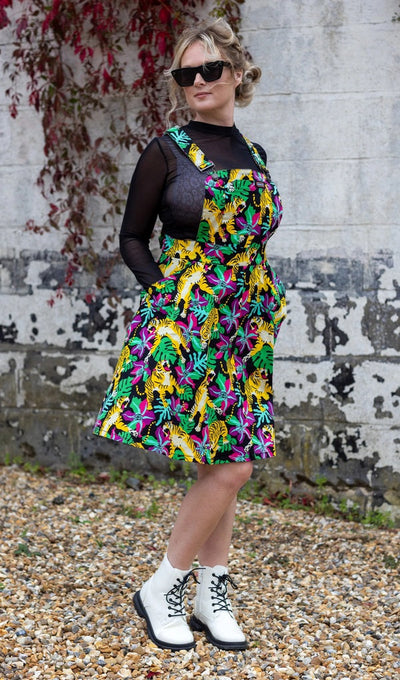 Flared Pinafore Dress BLACK TIGER LILY